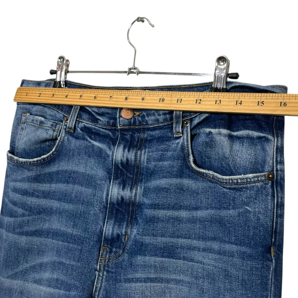 Doen Dronme High Rise Jeans Women’s 32 Blue Cropped Frayed Hem Organic Cotton - Image 14