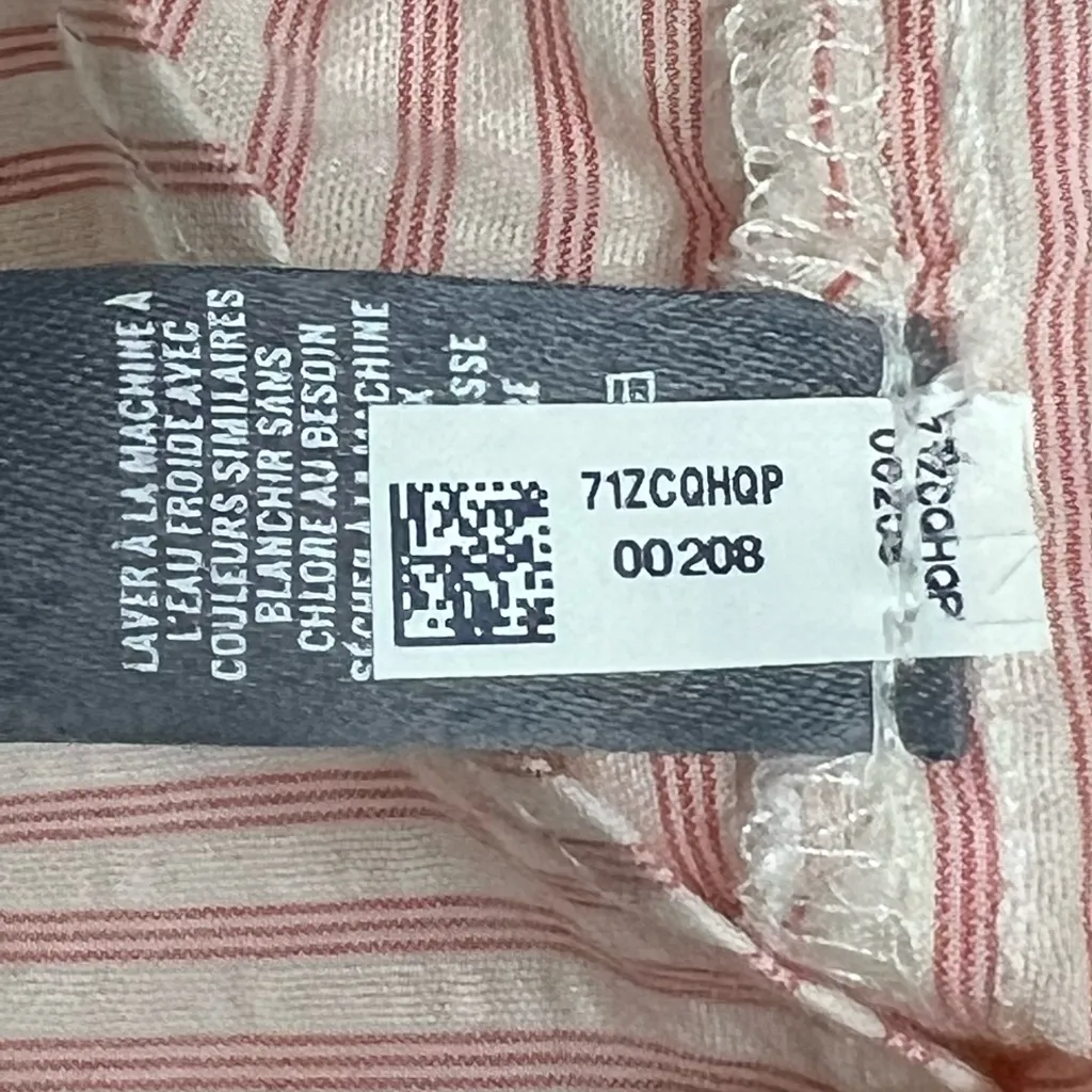 Aerie Womens Ivory & Pink Striped Long Sleeve Button Down Shirt - Size XS - NWT - Image 8