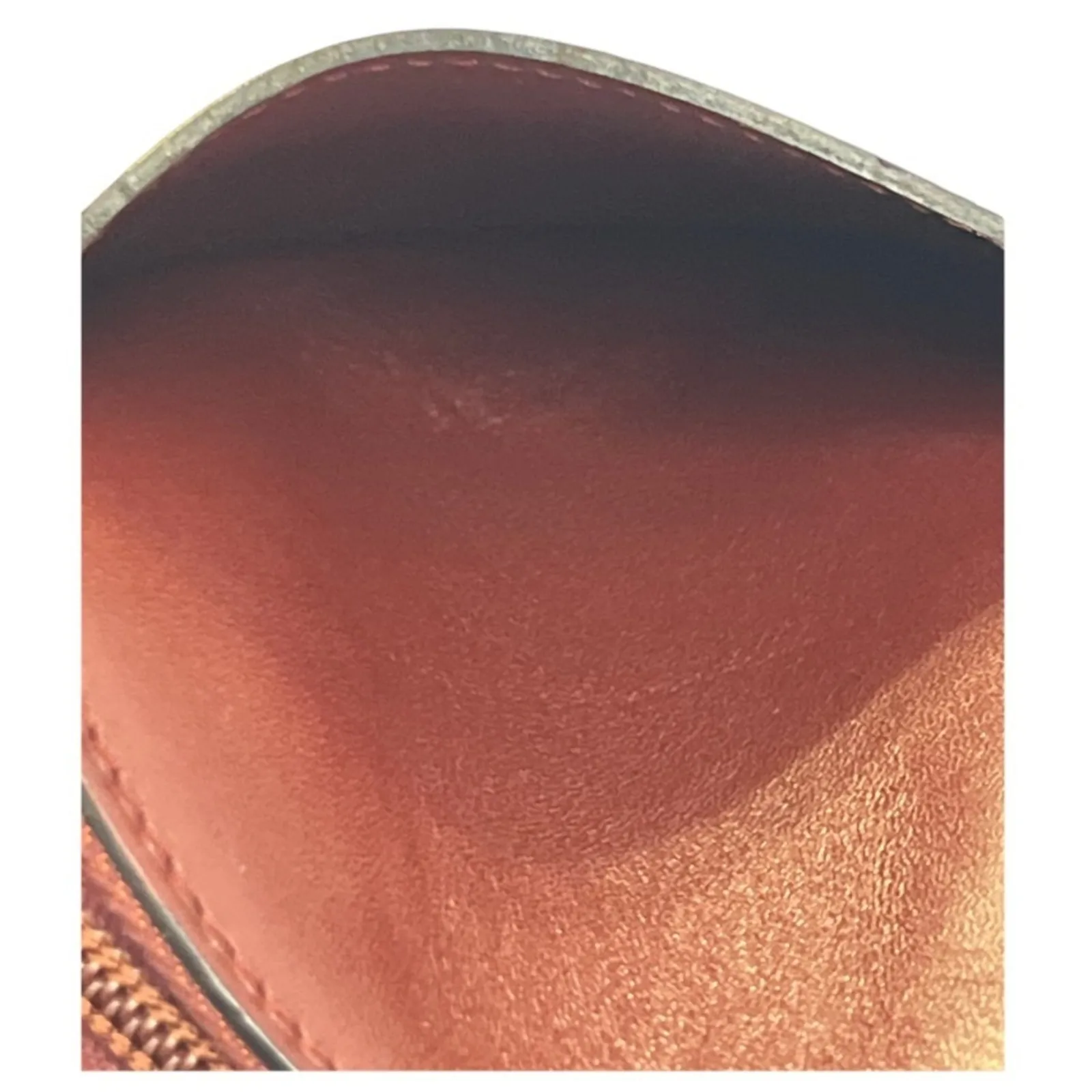 Vintage Must de Cartier Bordeaux Round Coin Purse Leather Gold Zipper Spain - Image 9