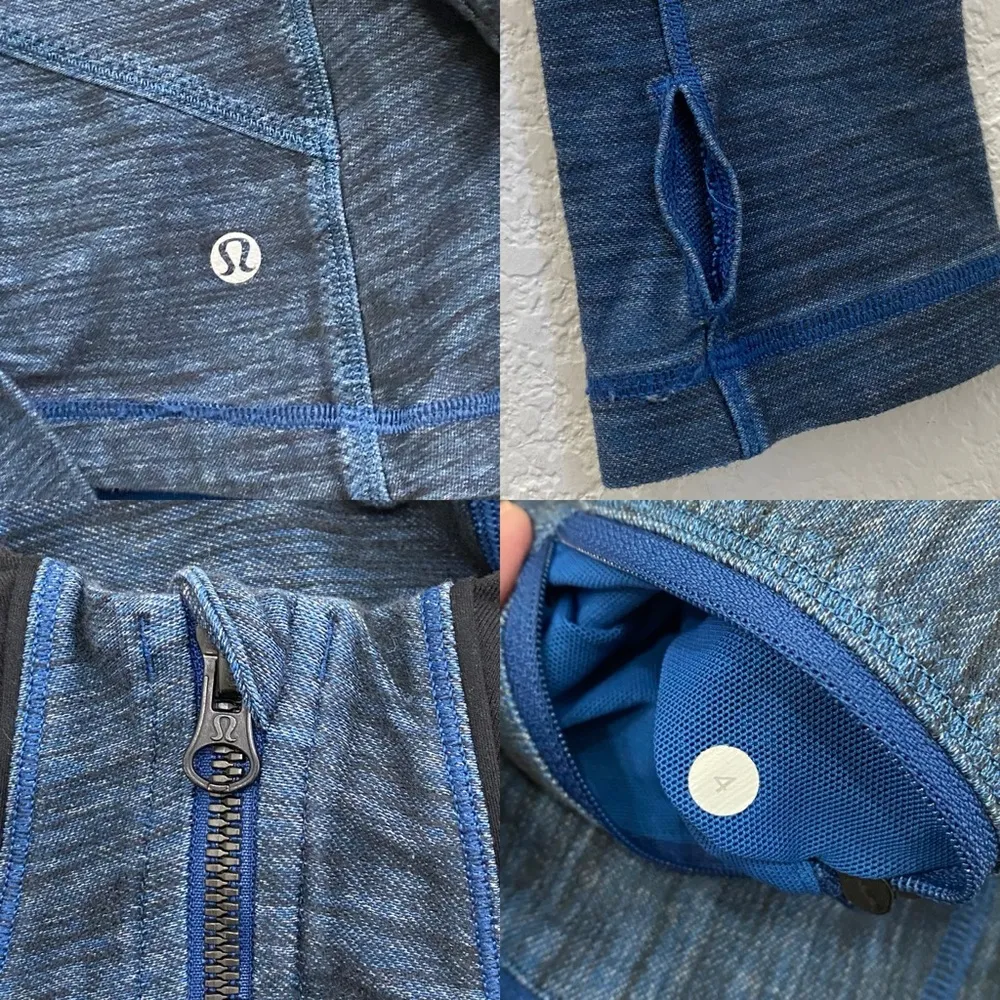 LULULEMON Forme Jacket Reversible Slub Denim Limitless Blue/Black Size 4 - Image 13