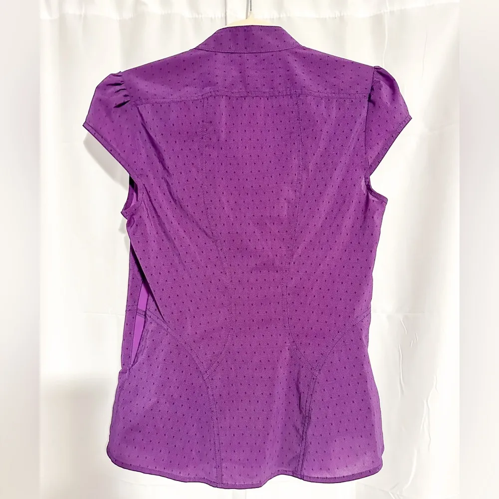 EUC  blouse. Sz XS, purple with black dots, so cute!!! - Image 2
