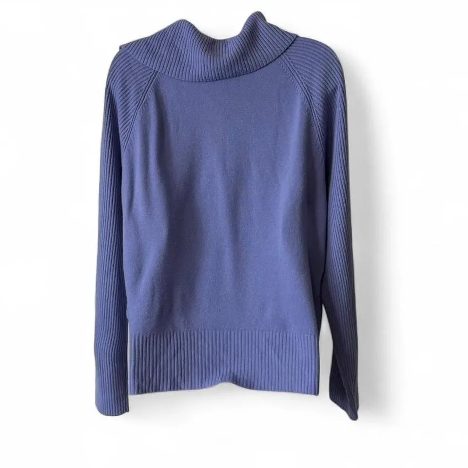 Vintage Asymmetrical‎ Button Mockneck Sweater - Image 2