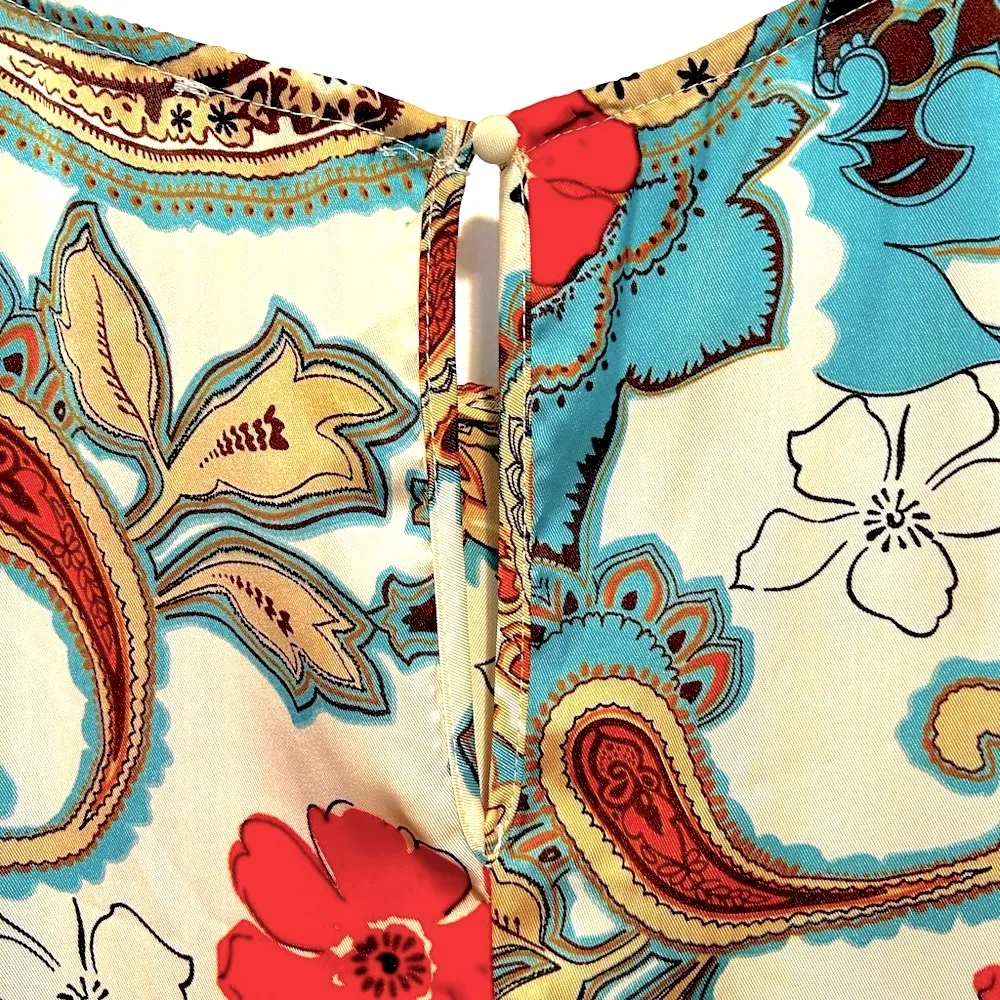 NWOT Umgee Large Women’s Boho Tunic Floral Paisley Dress - Image 4