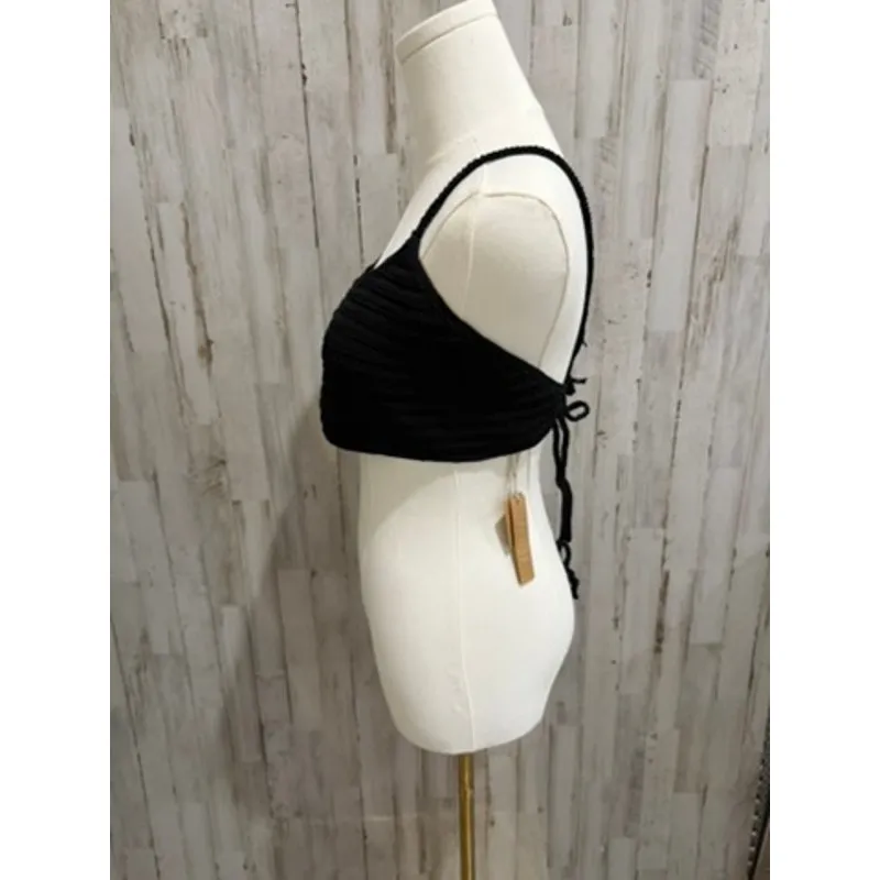 NWT SKIMS Cropped Cami Top Womens 4XL Black Tie-Back Spaghetti Straps - Image 4