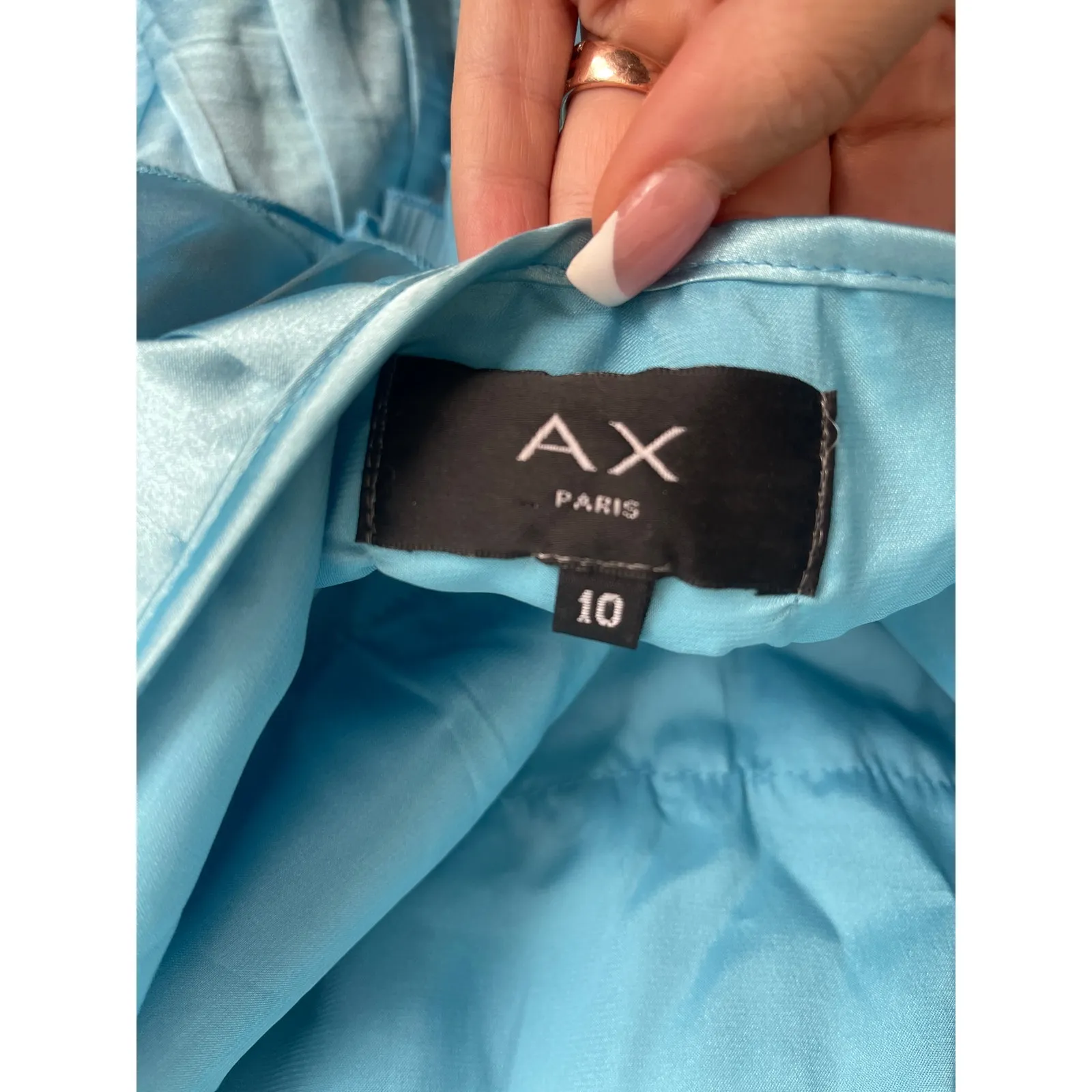 AX Paris Bright Blue Ruffle Halter Mini Dress - Image 8