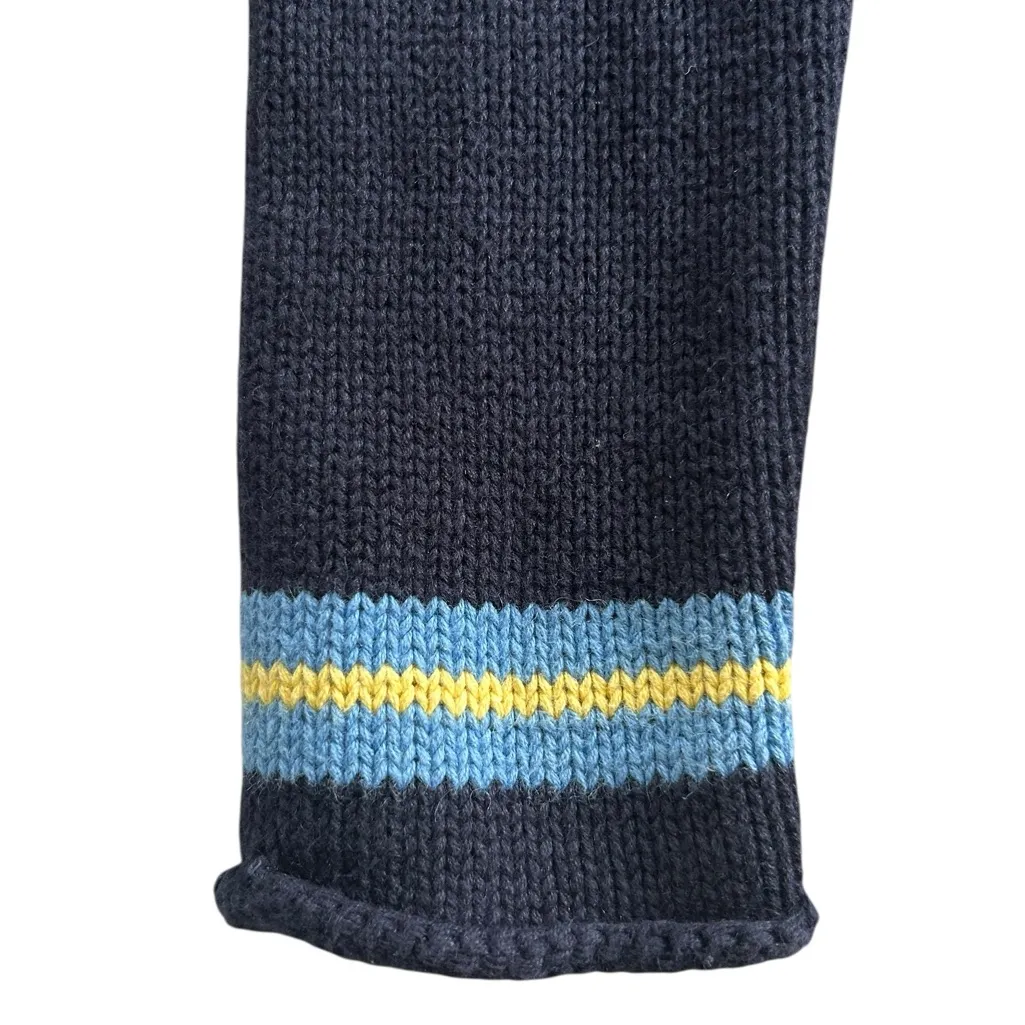 Crazy Horse Heavy Sweater Blue Knit Nautical Anchor Full Zip Coastal retro SizeM Size XL - Image 5