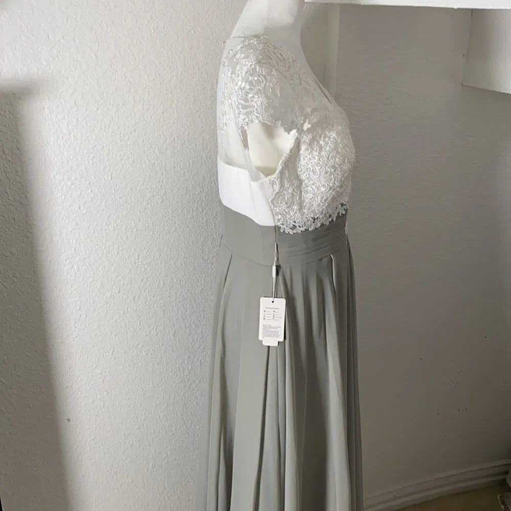 Women’s Ivory Lace Top Chiffon V - Image 7