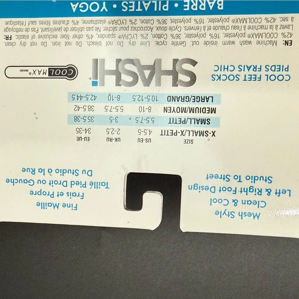 SHASHI Classic Mesh Style Regular Toe Nude Barre Pilates Yoga Full Grip Socks L Tan Size L - Image 7