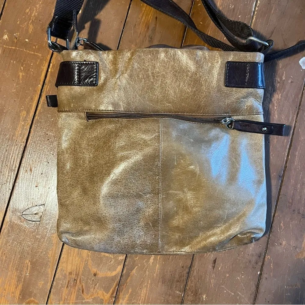 Danier Leather Sling Crossbody Buckle Bag Tan - Image 2