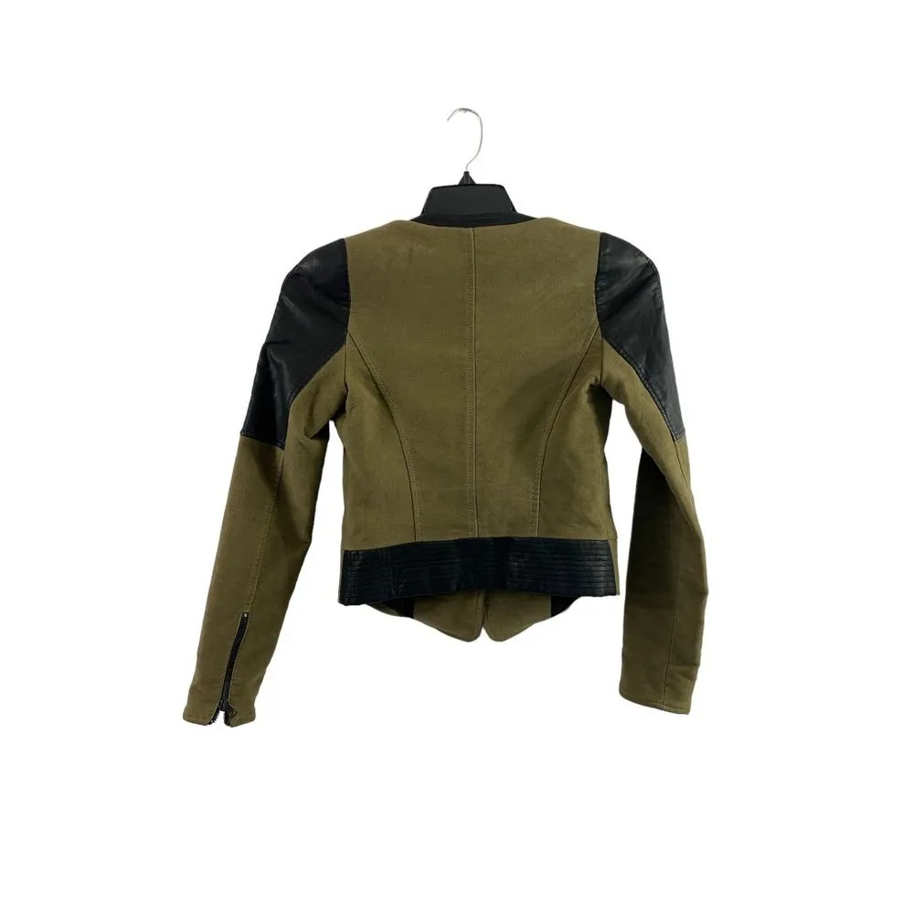 Zara Trafaluc Women's Dark Green Short Jacket Size XS - Image 3