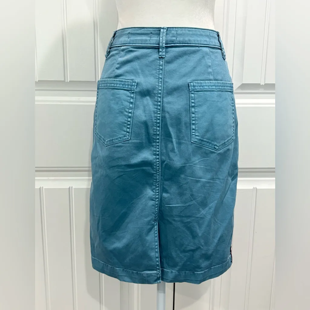 Anthropologie Pilcro and the Letterpress Teal Button-Front Pencil Skirt Size 4 - Image 2