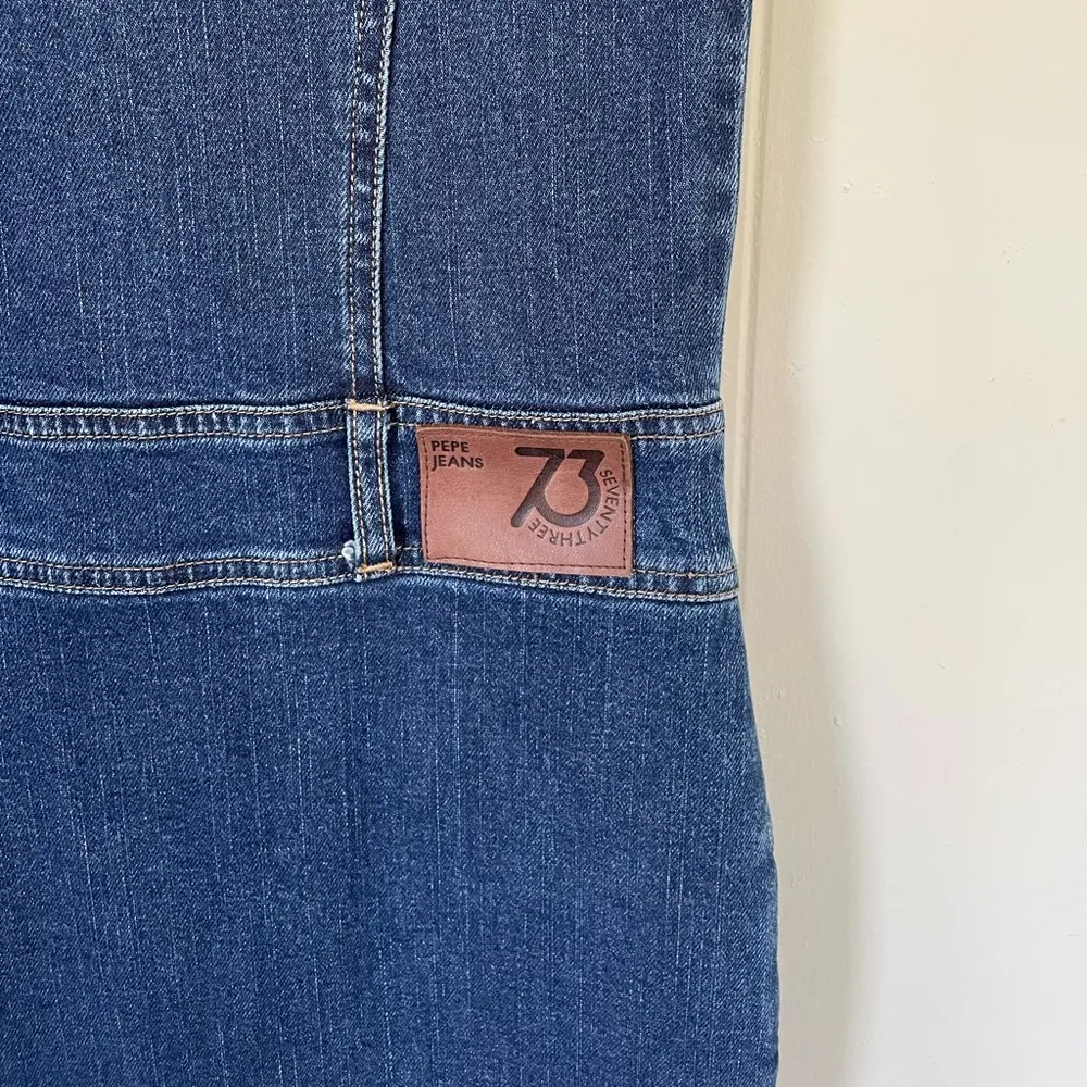 Pepe Jeans denim mini jean dress sleeveless button up mini dress women’s size S - Image 7