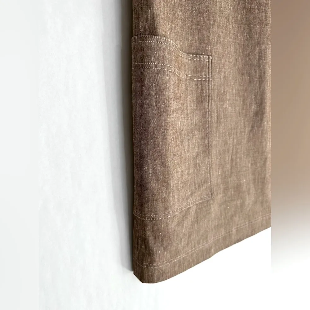 Theory Mod Sleeveless Bronze Linen Blend Shift Dress Size 2 NWT - Image 8