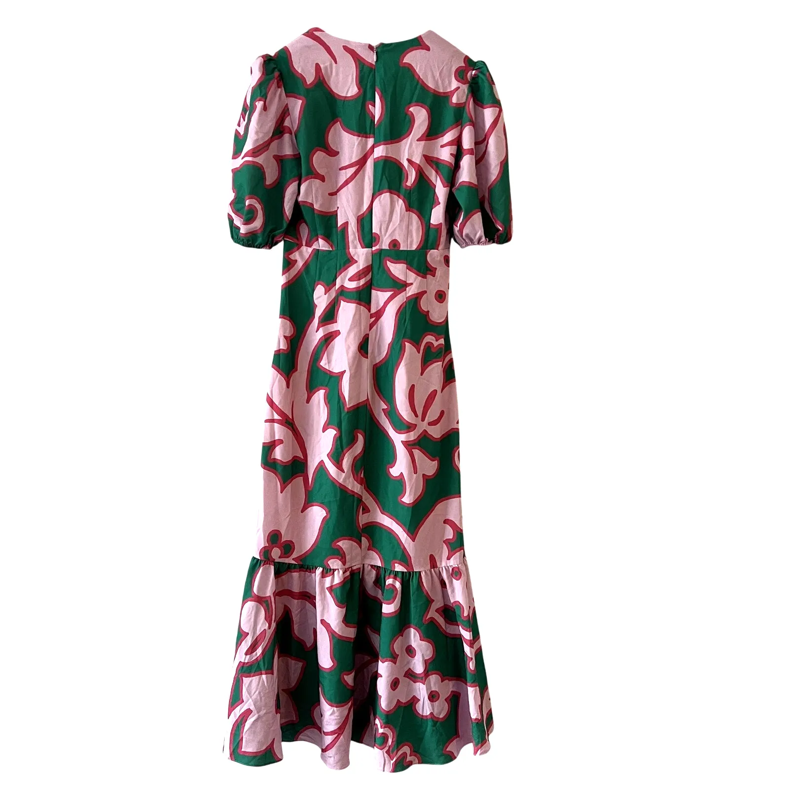 Rhode Ester Dress in Take It Easy Midi dress size 6 green pink CLM - Image 6