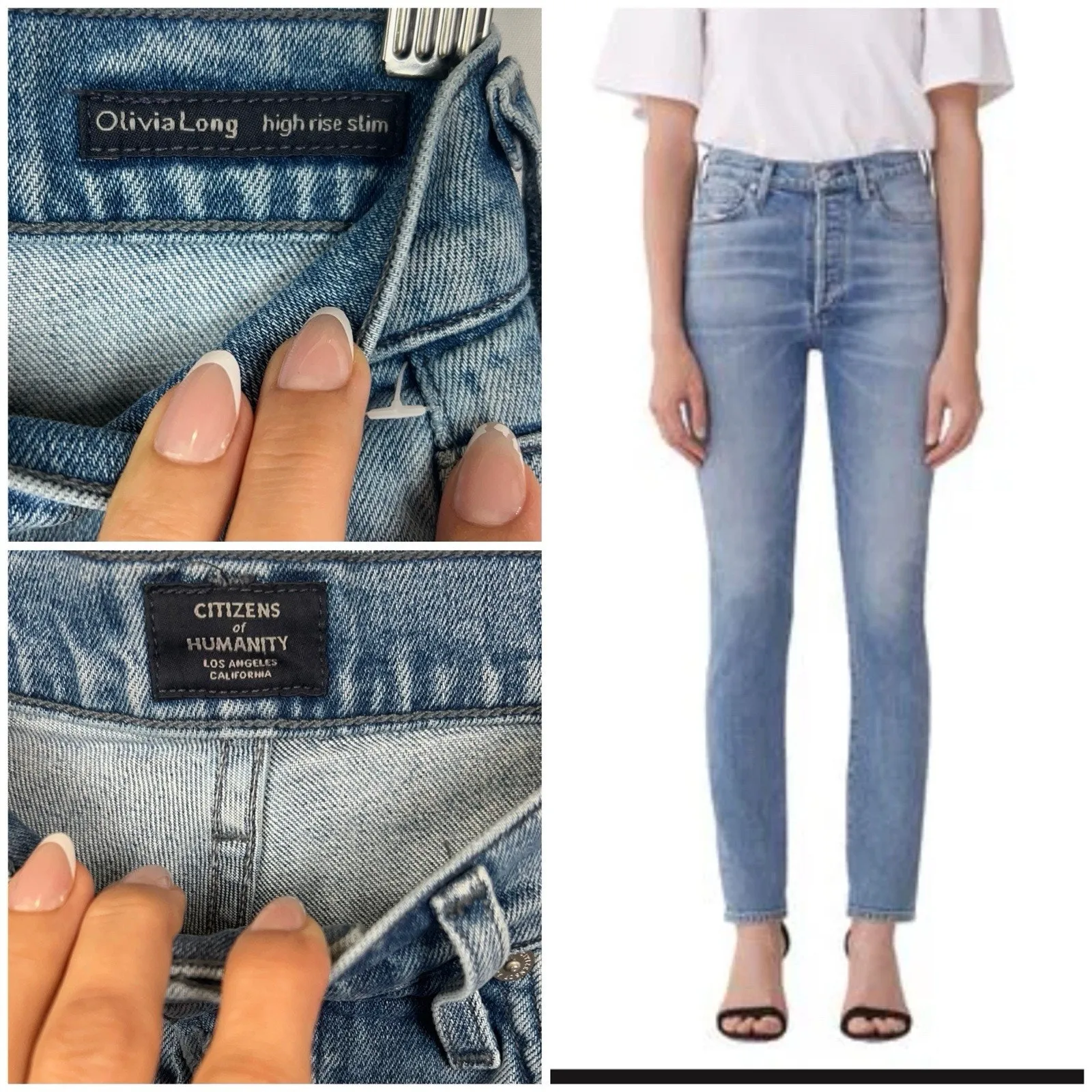Citizens Of Humanity Olivia Long Button Fly High Rise Slim Denim Jeans 26 - Image 4