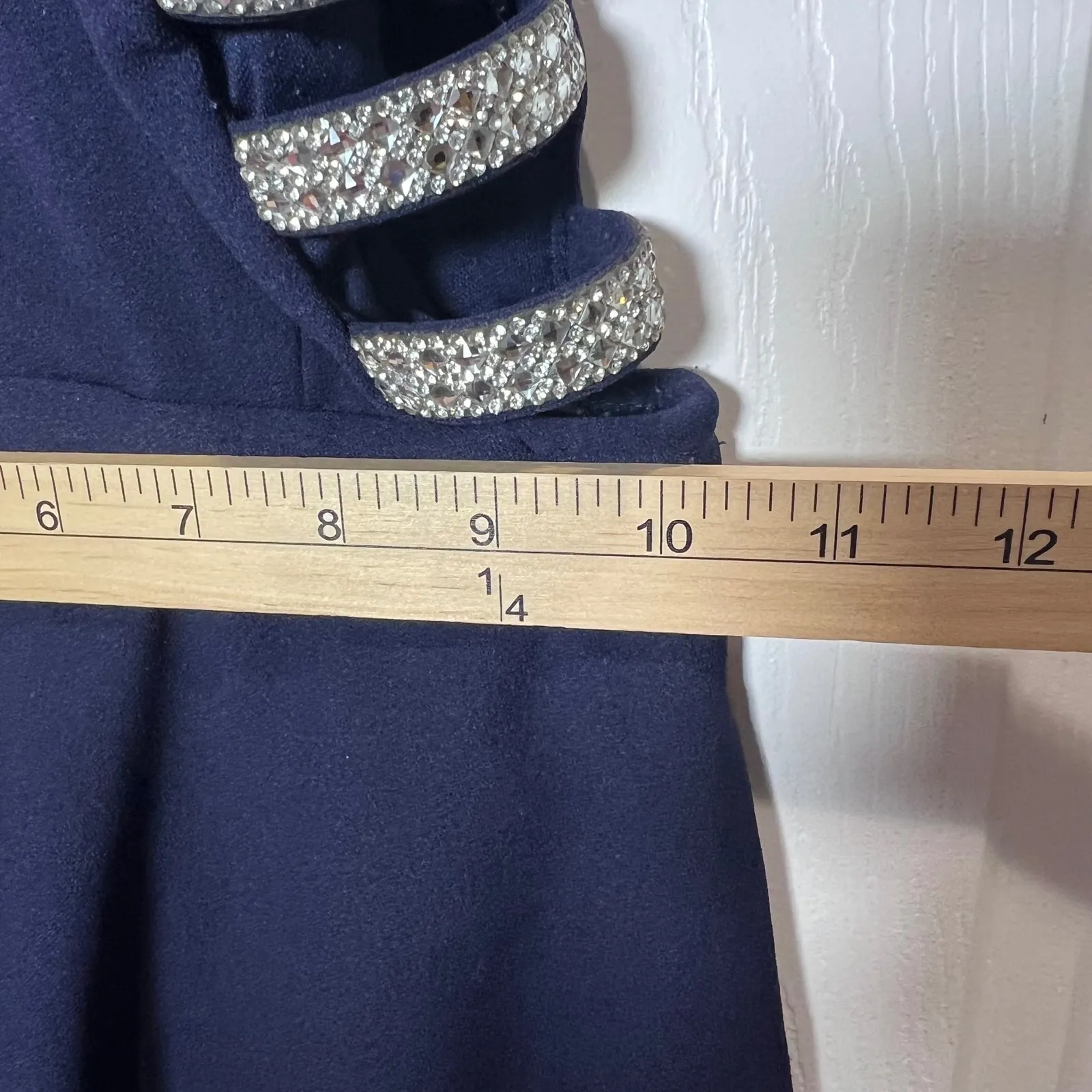 Speechless Navy Blue Halter High Low Rhinestone Side Cutout Formal Dress Size 0 - Image 10