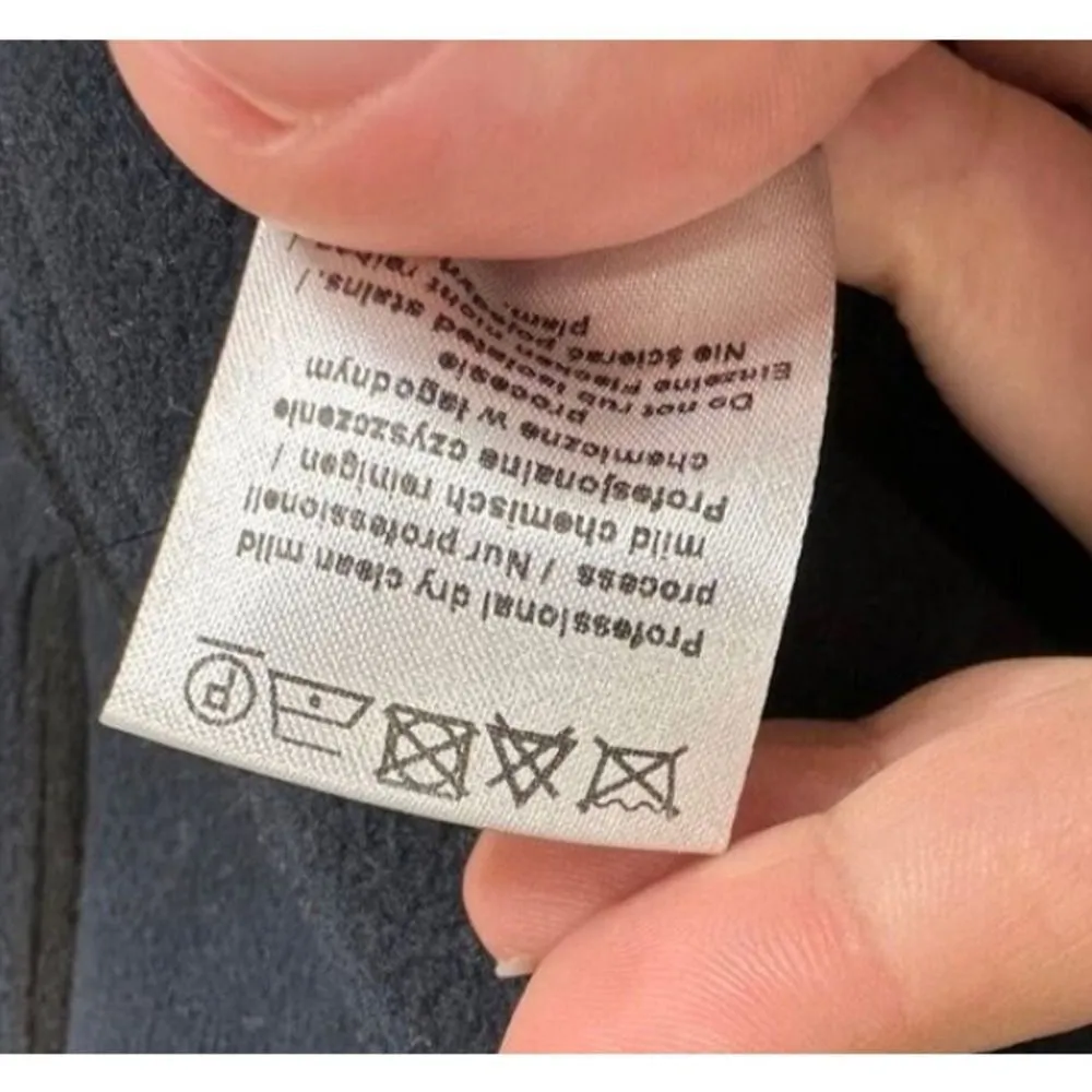 Just Ruby Women's Blue Pea Coat Jacket with Black Collar Size L - Image 7