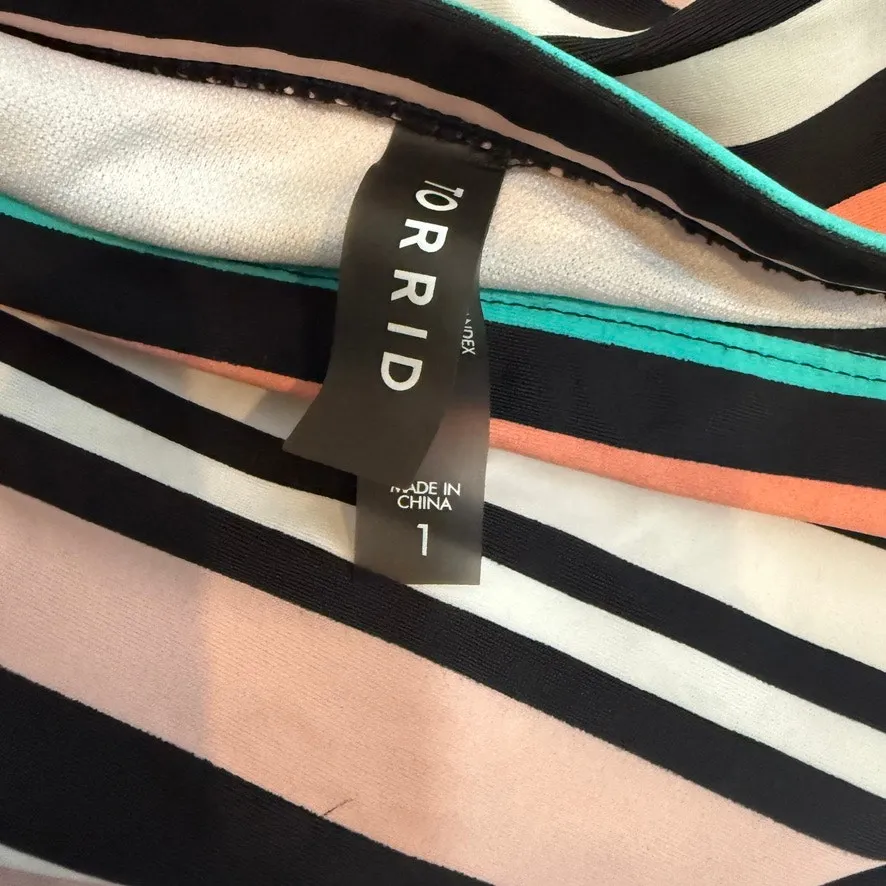 Torrid 1 striped smooth high waist swim bikini bottom SW2 2822 - Image 4