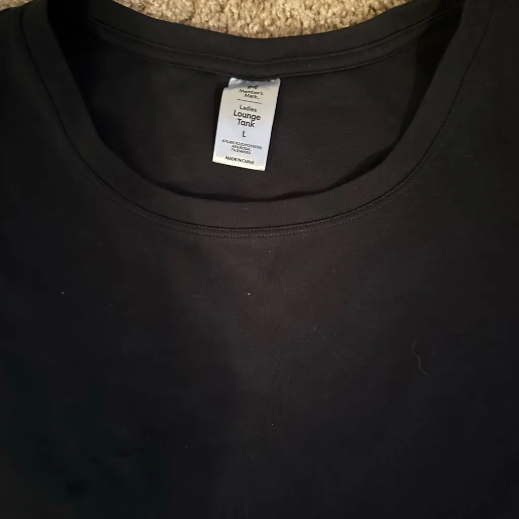 Women's Members Mark Black Capri Pants and Tank Set Large - Image 2