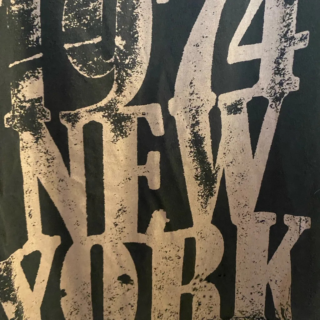 Converse One Star Black Beige Tank Top M Medium COS 1974 New York Distressed - Image 3