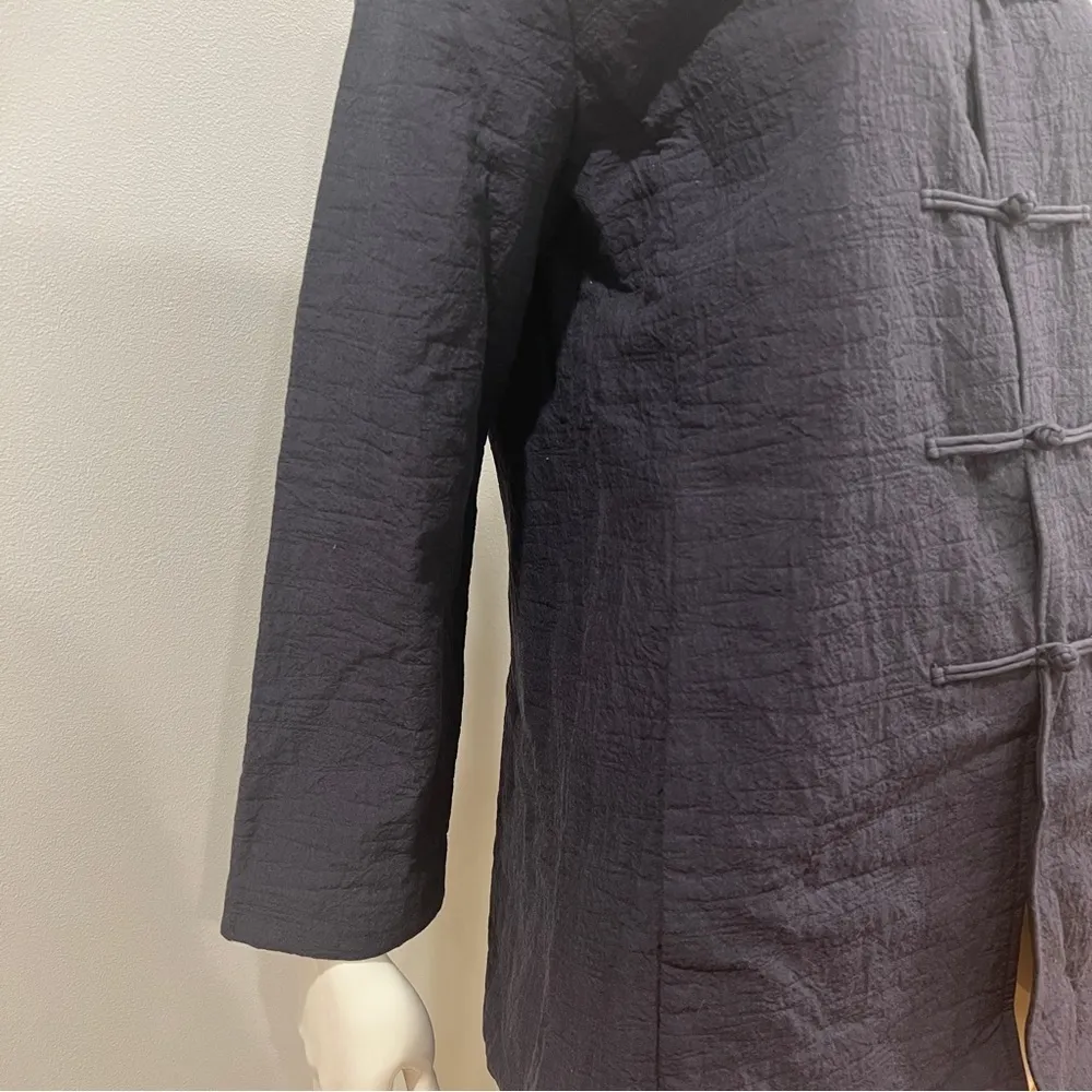 Eileen Fisher Tencel Blend Frog Closure Button Jacket - Image 5