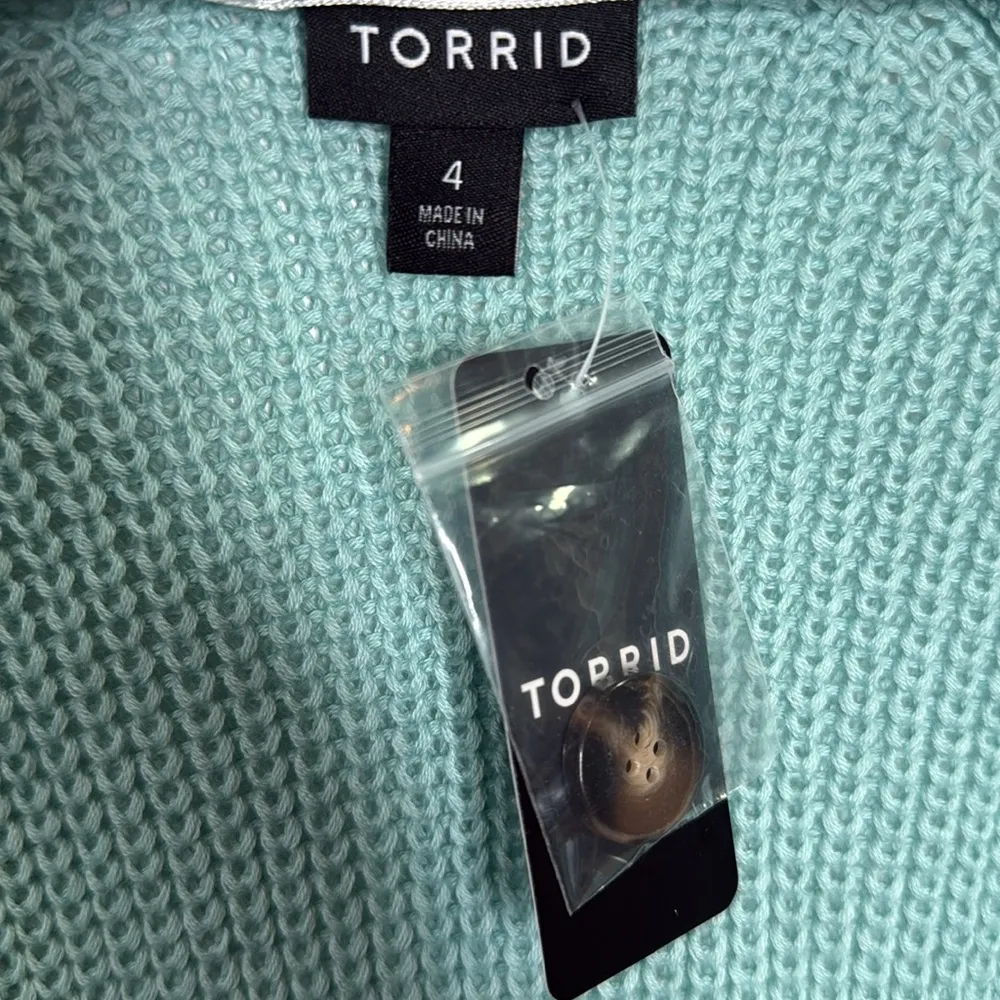 Torrid Cardigan Pointelle Balloon Sleeve Sweater V-Neck NEW W1404 Plus Size 4X - Image 7