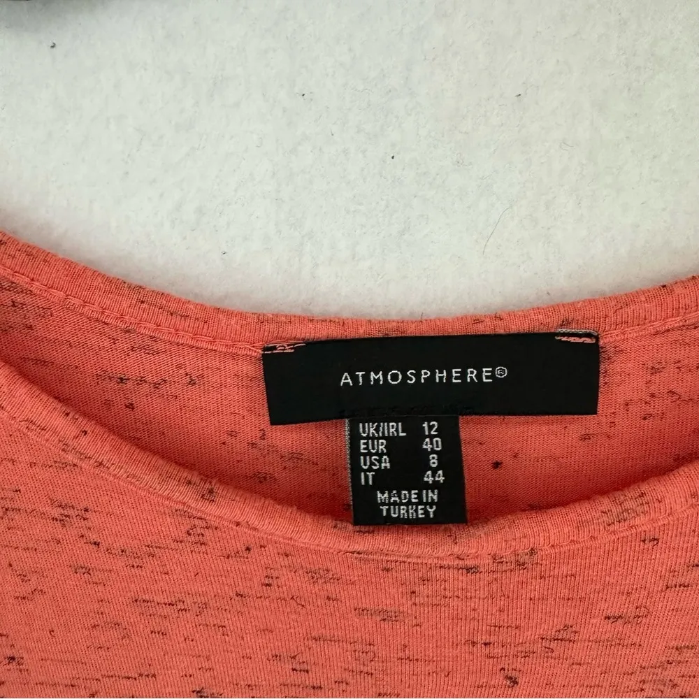 Atmosphere Cold Shoulder Side Slit Blouse Women’s 8 Coral - Image 3