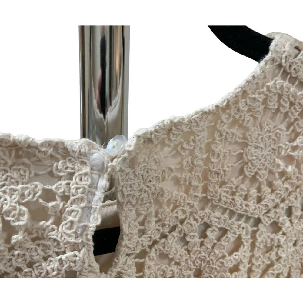 Guess "Charlotte" Boho Crochet Lace Mini Dress Women Size S Cottage Cocktail - Image 7