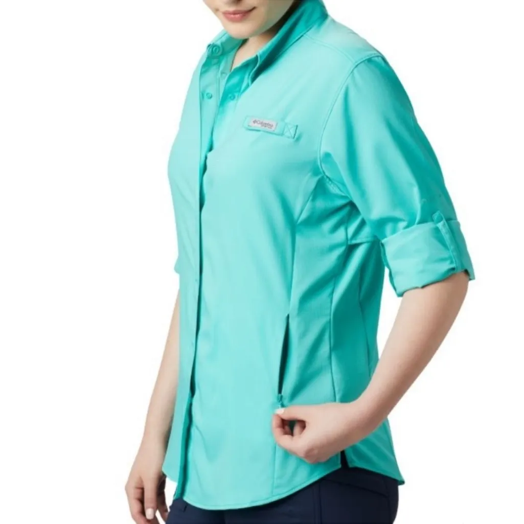 Columbia Womens PFG Tamiami II Long Sleeve Shirt Women’s Size Small in Green - Image 10
