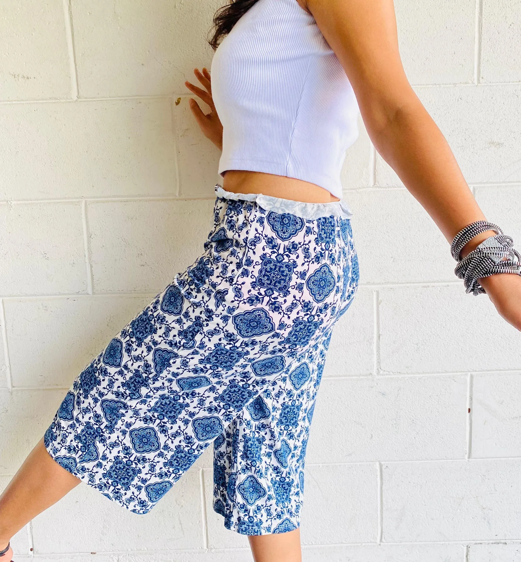 Boho capri shorts Blue - Image 2