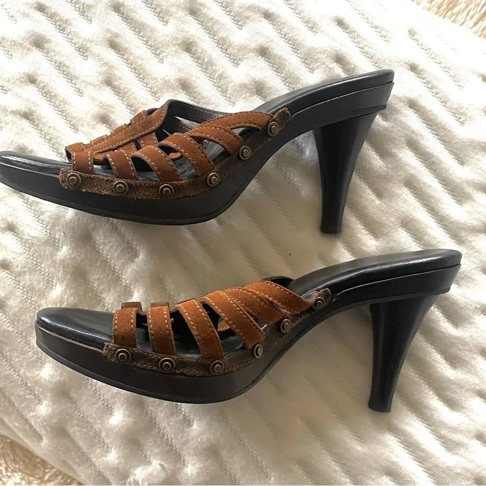 Cole Haan Clio Suede Designer Strappy Platform Heels - Image 5