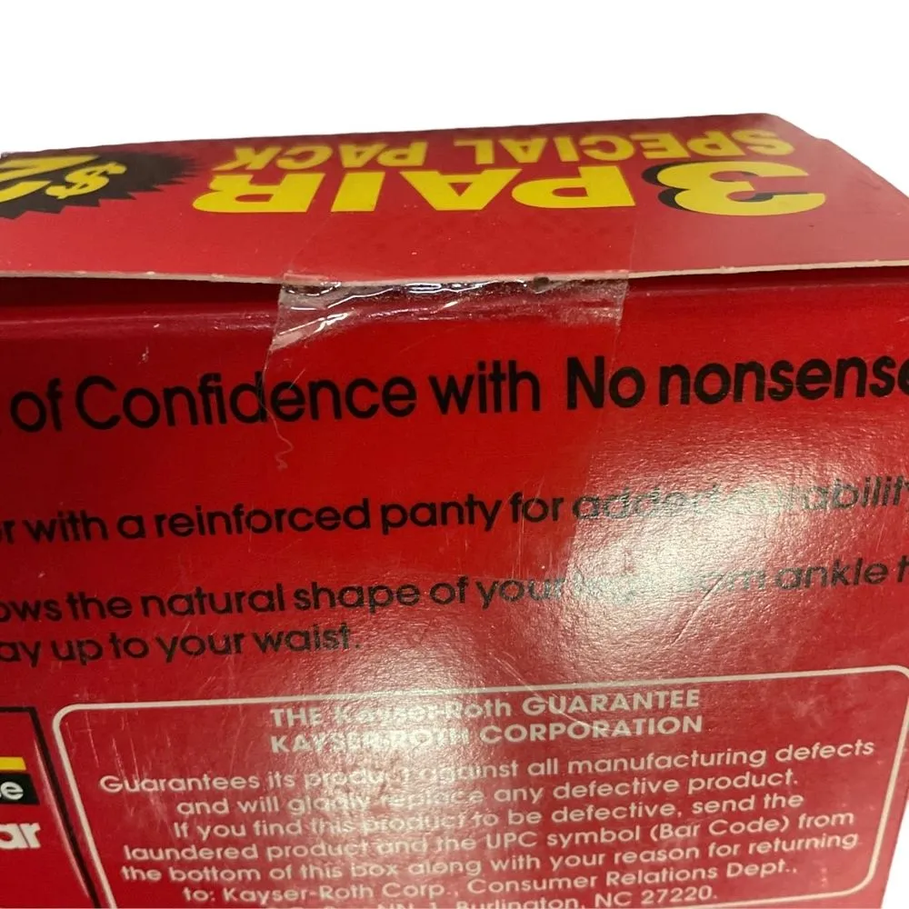 No Nonsense 3 Pack‎ Vintage Pantyhose with Reinforced Toe Size Queen Nude NWB Brown - Image 6