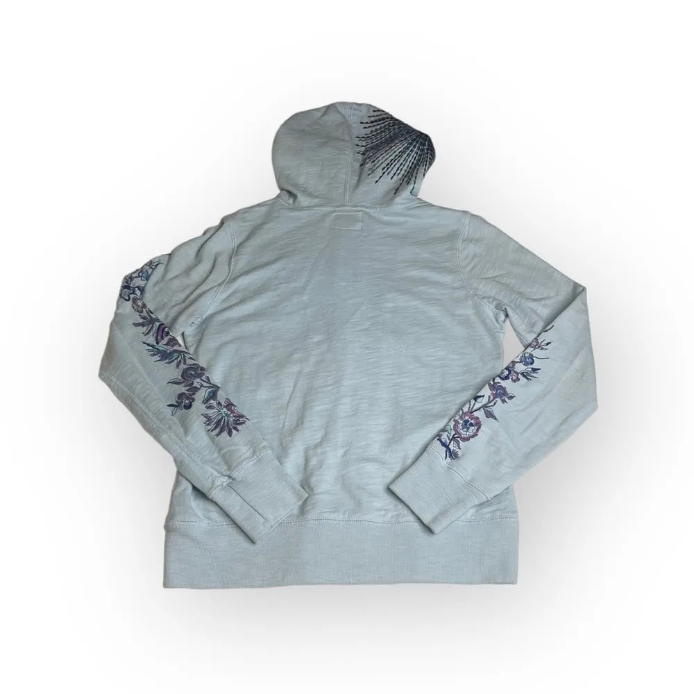 VHTF: new Y2K Lucky Brand ❤︎︎ Floral Geisha Embroidery Zip Hoodie ❤︎︎ Blue ❤︎ M - Image 10