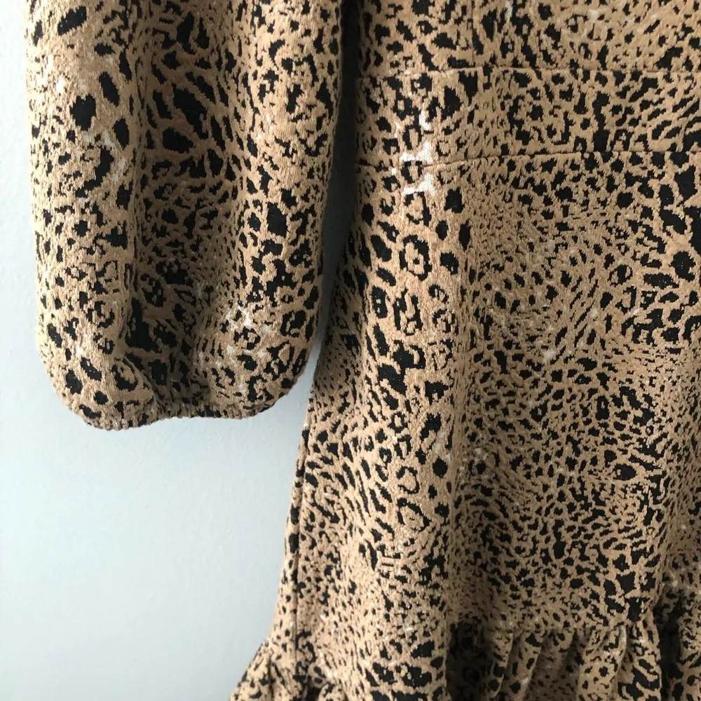 Anthropologie Maeve Leopard Print Knit Cut Out Mini Dress NEW - Image 4
