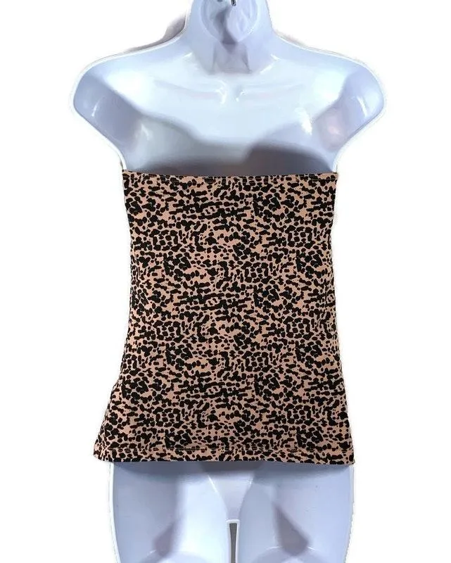 Cotton Animal Print Strapless Tube Top with Shelf Bra Size Medium - Image 2