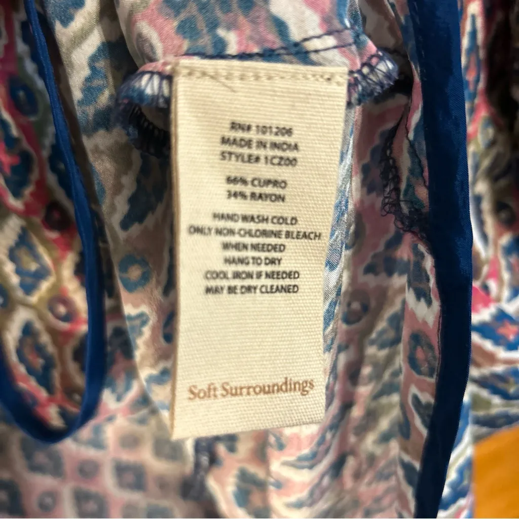 Soft Surroundings Alina Cocoon Cupro Blend kimono Tile Print Sz L/XL -EUC - Image 6