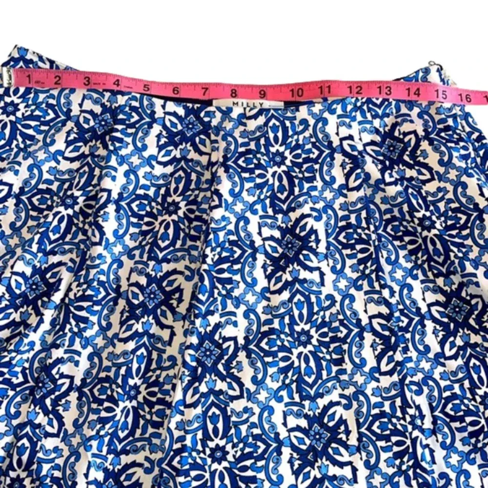 New Milly for Design Nation floral skirt blue white unlined side zipper medium - Image 4