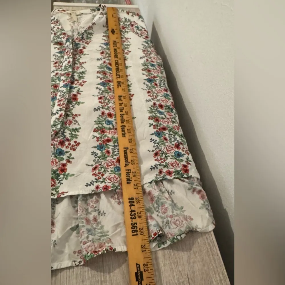 Matilda Jane Our Atlas Top Floral Button Up Boho Cottage Hi Low Hem Size Large - Image 8