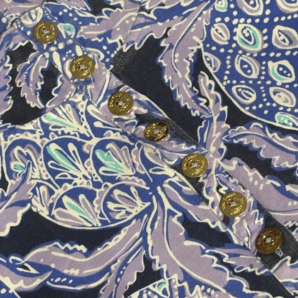 Lilly Pulitzer UPF 50+ Captain Popover L/S Top Lilac Verbena Coco Safari XS - Image 3