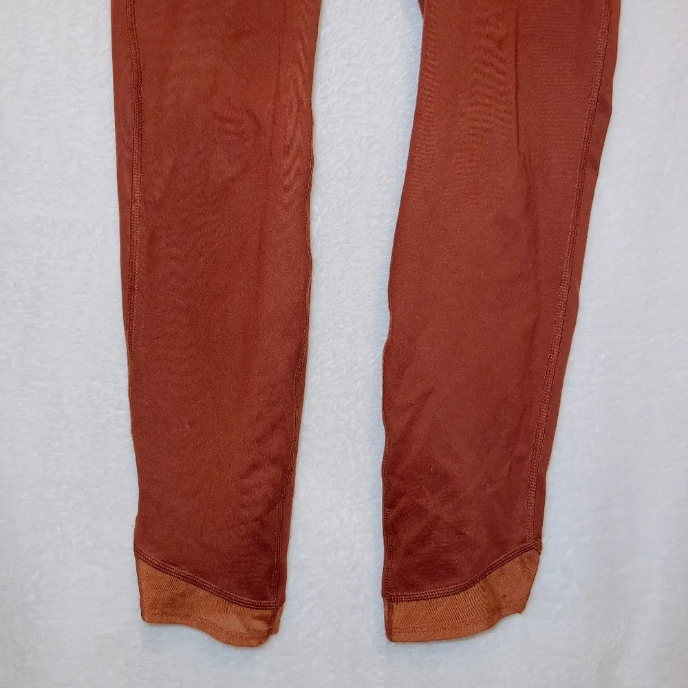 All in Motion Rustic Orange High Waisted Side Pockets Ankle Length Leggings - Image 3