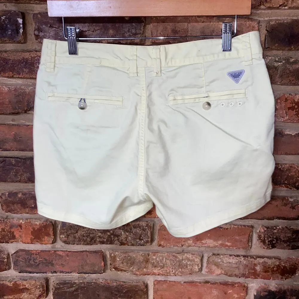 Columbia Light Pastel Yellow Harborside Chino Shorts Women's Size 8 3" Inseam - Image 2