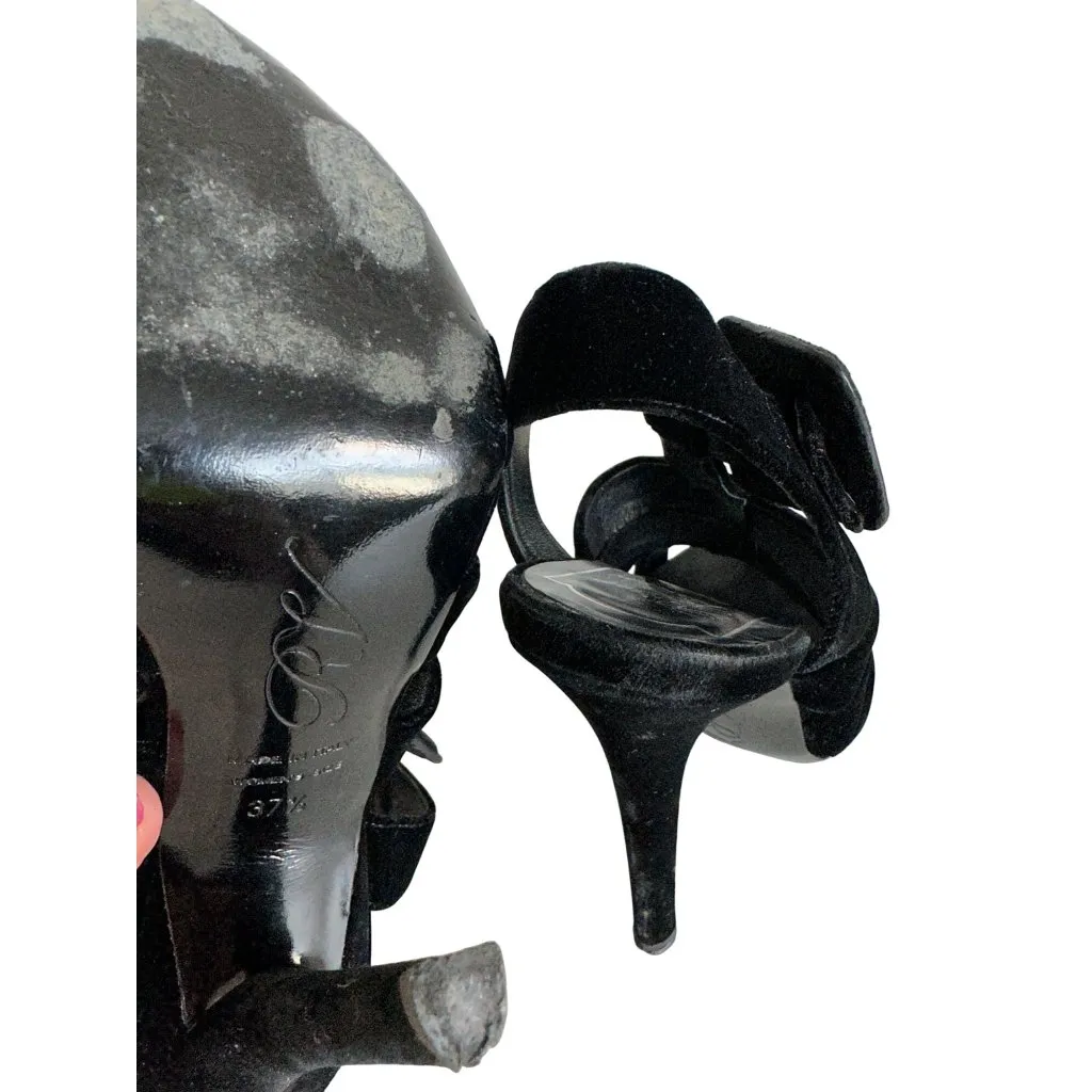 ROGER VIVIER Rich Black Velvet Stiletto Heels Sz 37.5 - Image 5