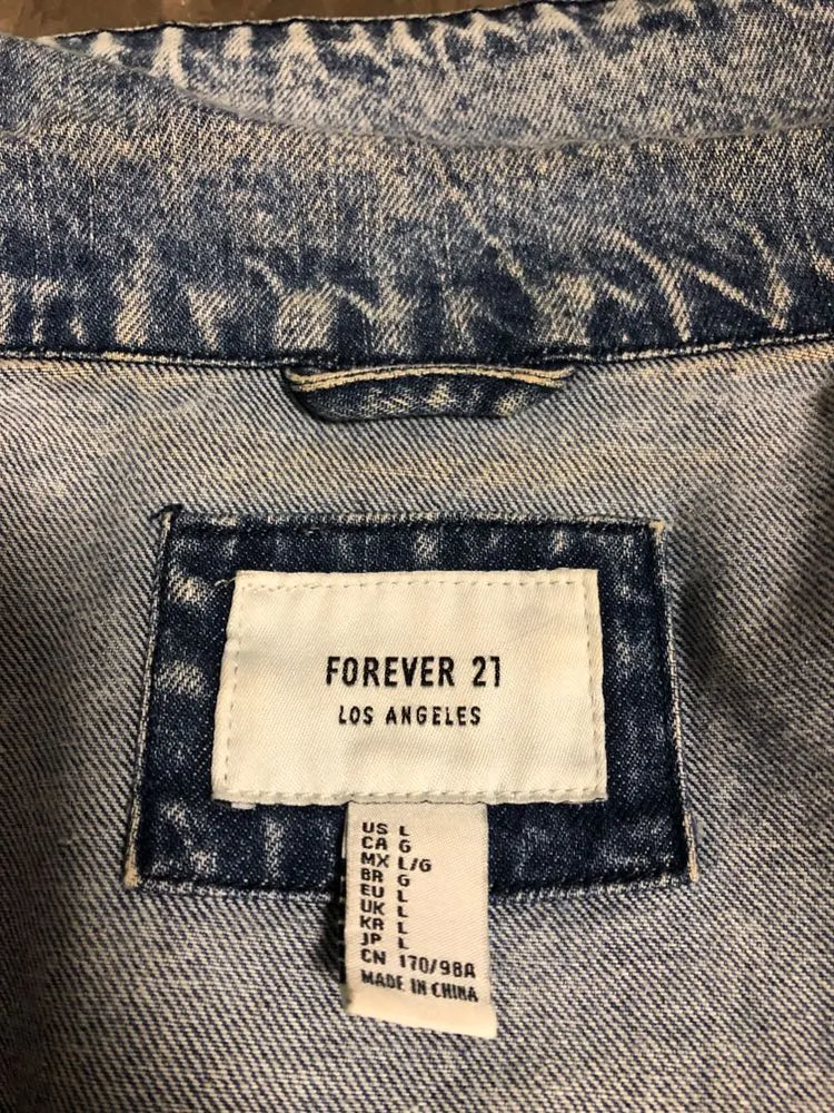 Forever 21 Blue Jean Embroidered Jacket - Image 4