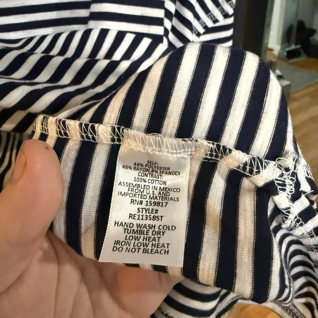 AS Revival Navy Striped Long Sleeve Tee size large Black - Image 9