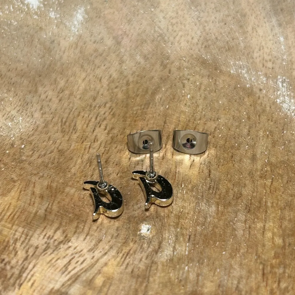 Light Gold Tone Initial “A” Stud Earrings - Image 9