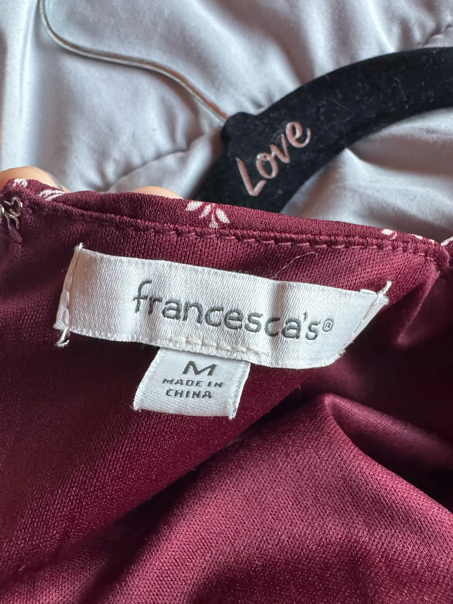 Francesca’s burgundy floral romper - Image 3