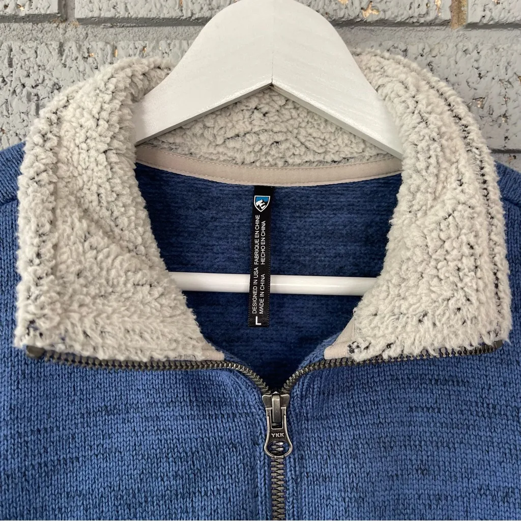 Kuhl Alska 1/4 Zip Knit Pullover Sherpa Trim Size Large - Image 2