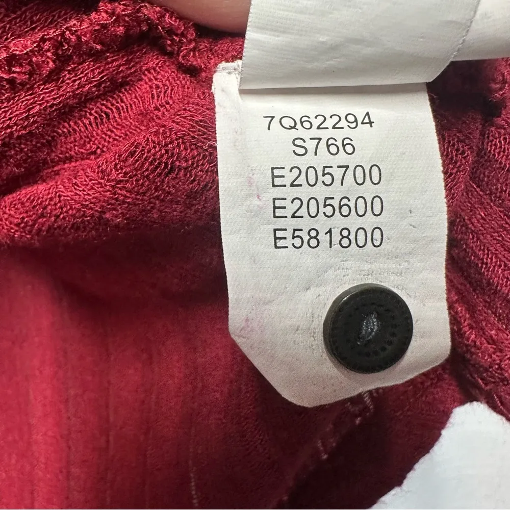 Lucky Brand Blouse Top Womens Plus 2X Boho Peasant Crochet Red Embroidered Linen - Image 9