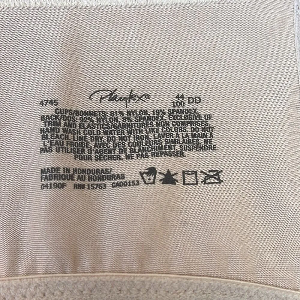 Playtex wirefree bra style 4745 beige/tan 4 hooks size 44DD - Image 3