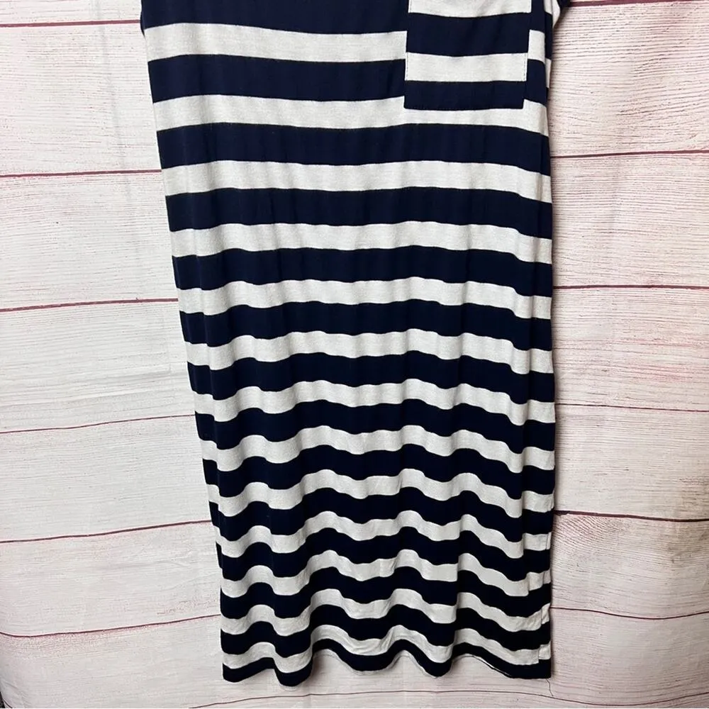 One Clothing Women's Sleeveless Racerback Striped Front Pocket Navy Stripe Dress Blue Size M - Image 10